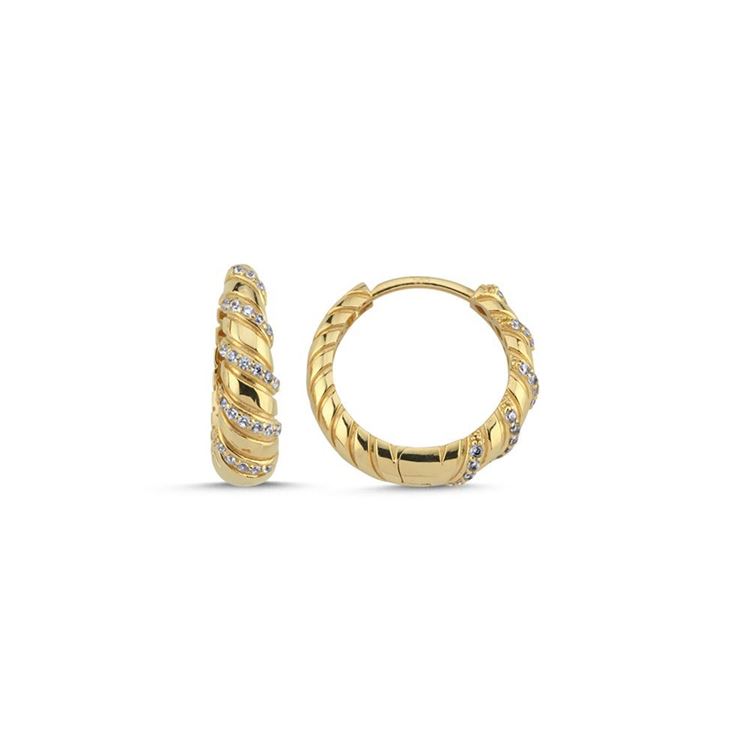 Burgu Tasarım Taşlı Küpe