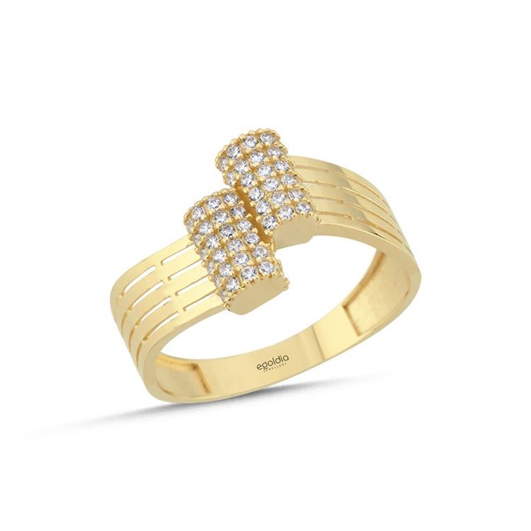 Çizgi Tasarım Taşlı Yüzük