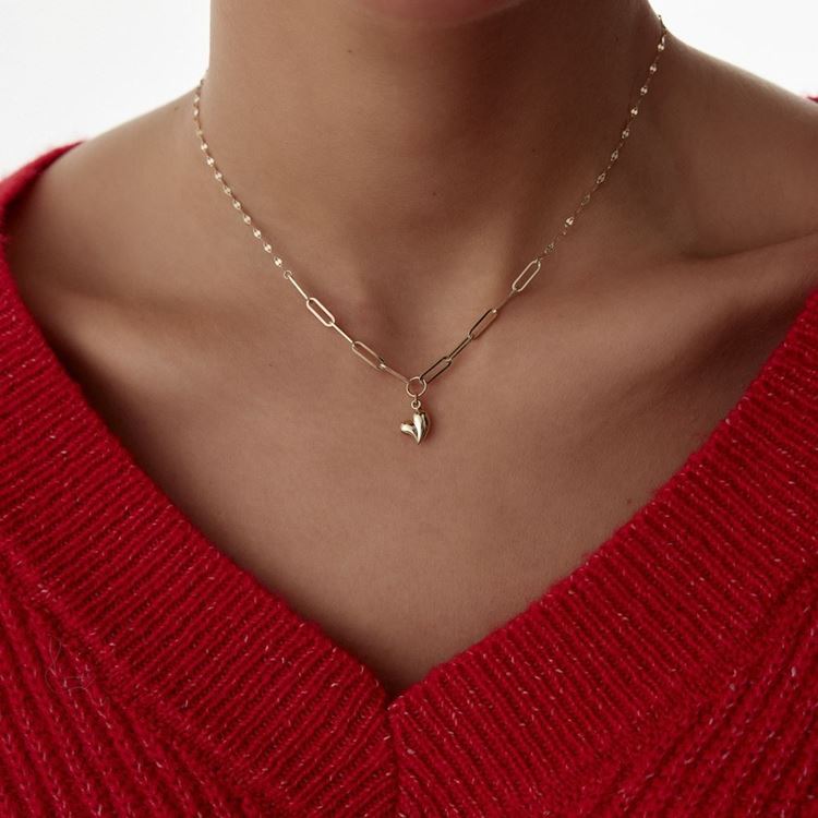 Kalp Ataç Pullu Kolye