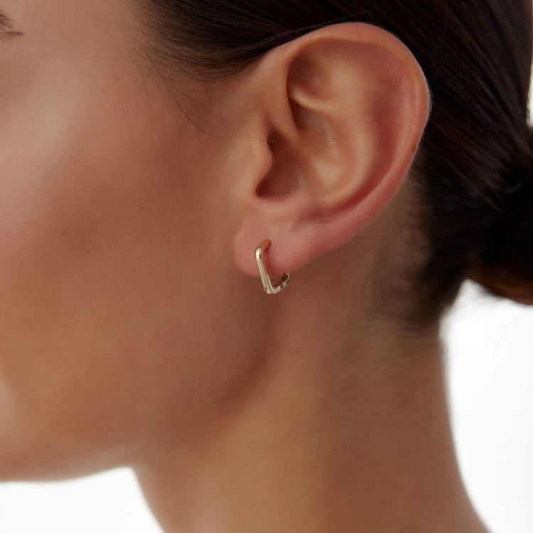 Kare Yarım Daire Halka Küpe