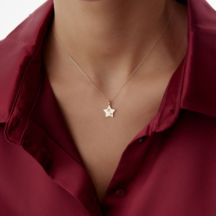 Yıldız Taşlı Tasarım Kolye