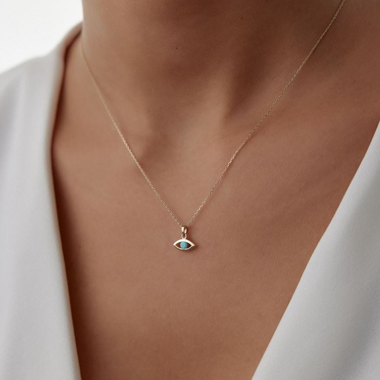 Göz Firuze Taşlı Kolye