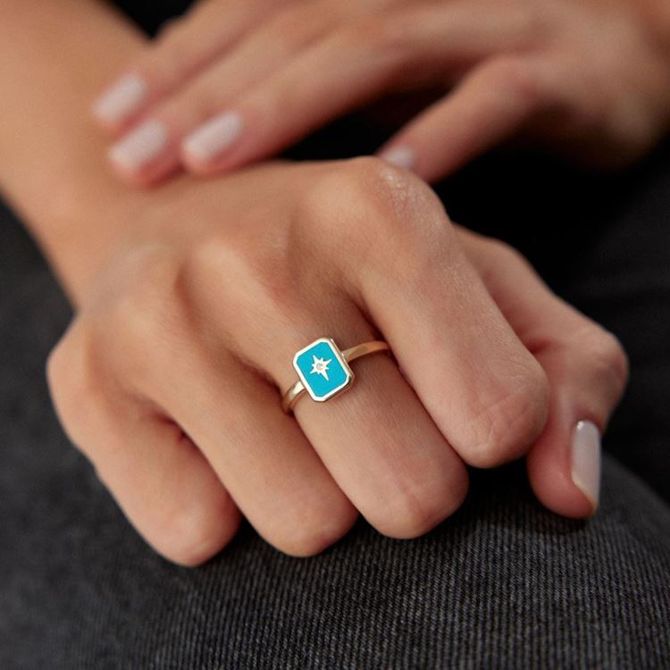 Deniz Yıldız Mineli Yüzük