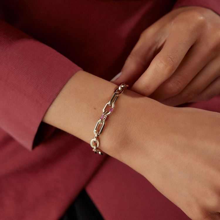 Tasarım Pembe Taşlı Bileklik