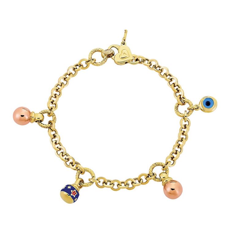 Altın Mineli-Göz Boncuklu Bileklik