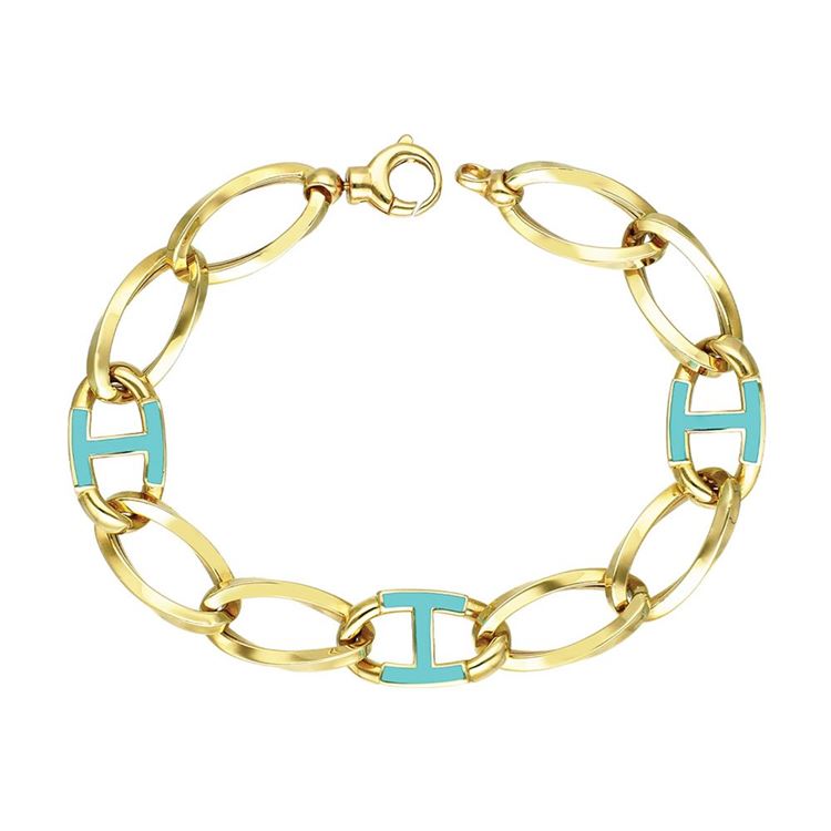 Altın Turkuaz Mineli Bileklik