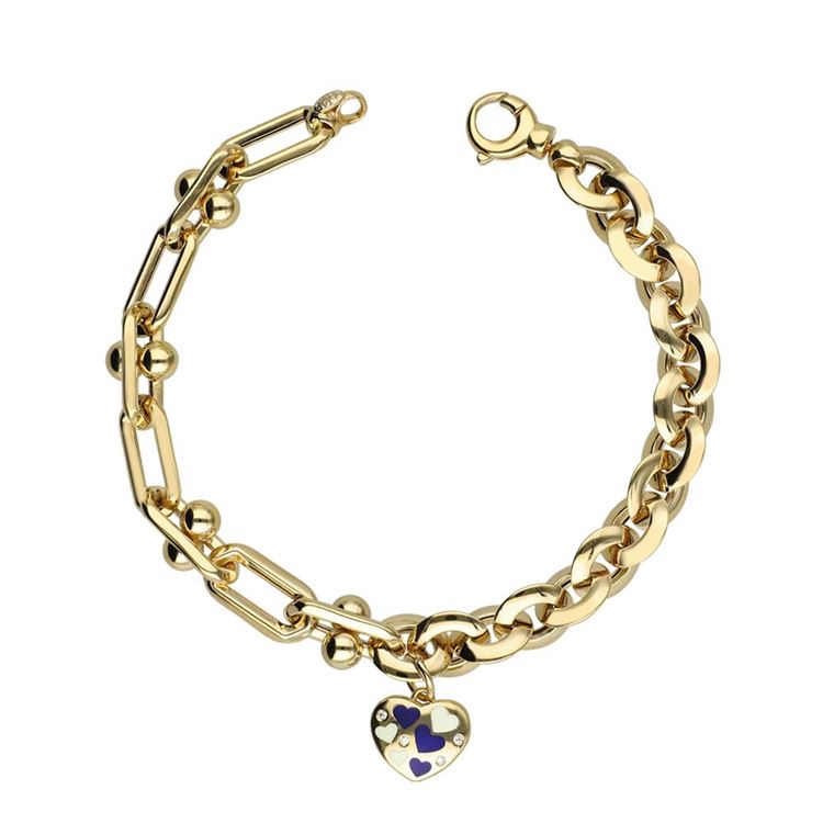 Altın Kalp Mineli Bileklik