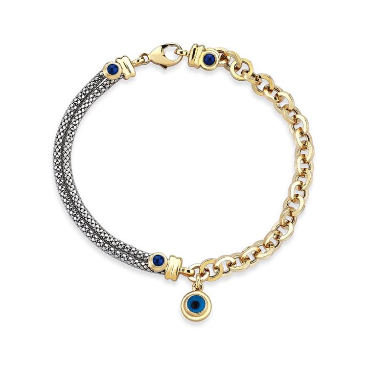 Fortuna Sarı-Beyaz Altın Bileklik