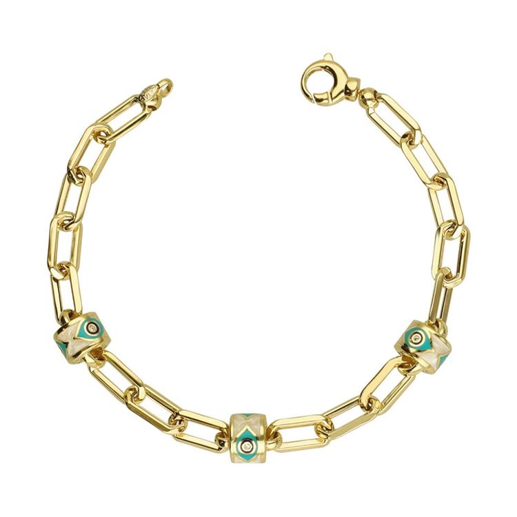 Fortuna Sarı Altın Sedef Göz Mineli Bileklik