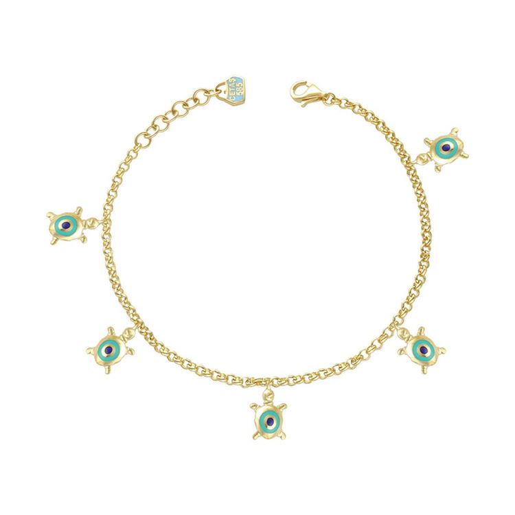 Sarı Altın Mineli Kaplımbağa Fortuna Bileklik