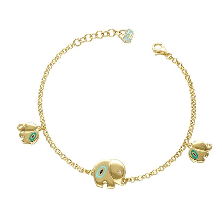 Sarı Altın Mineli Fil Fortuna Bileklik
