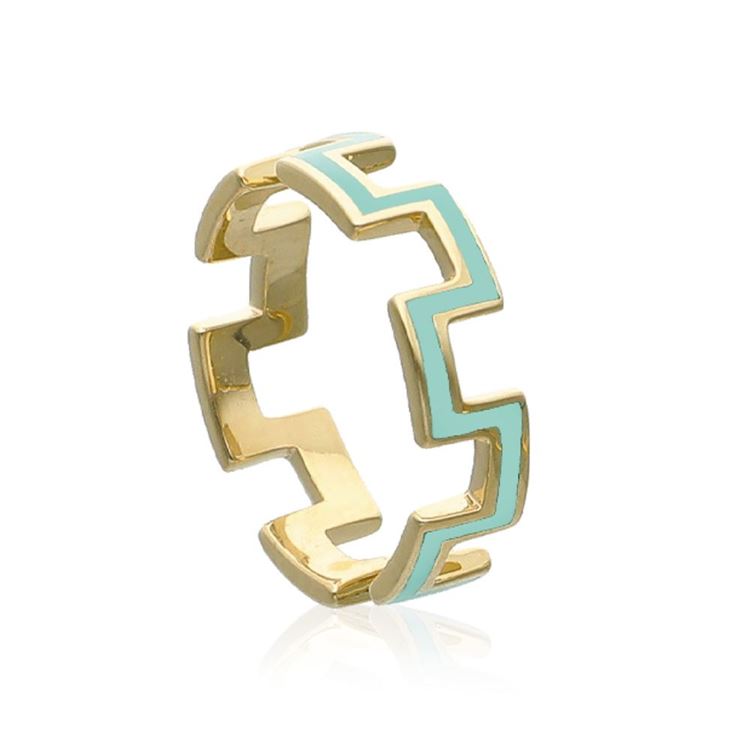 Minima Sarı Altın Zigzag Yüzük