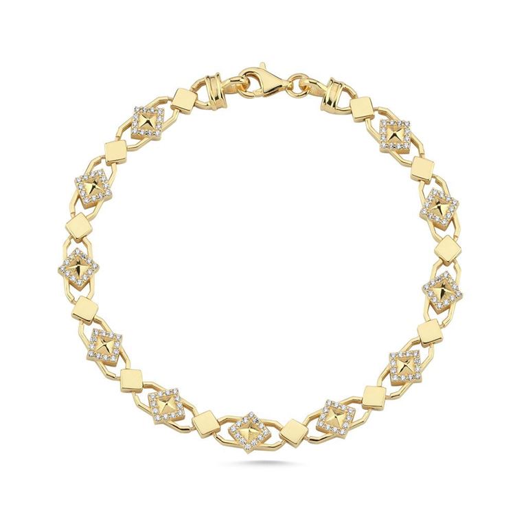 Kare Prizma Yıldız Tasarım Taşlı Bileklik