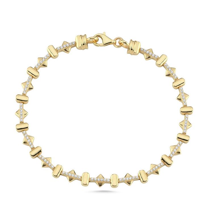 Üçgen Dikdörtgen Taşlı Bileklik