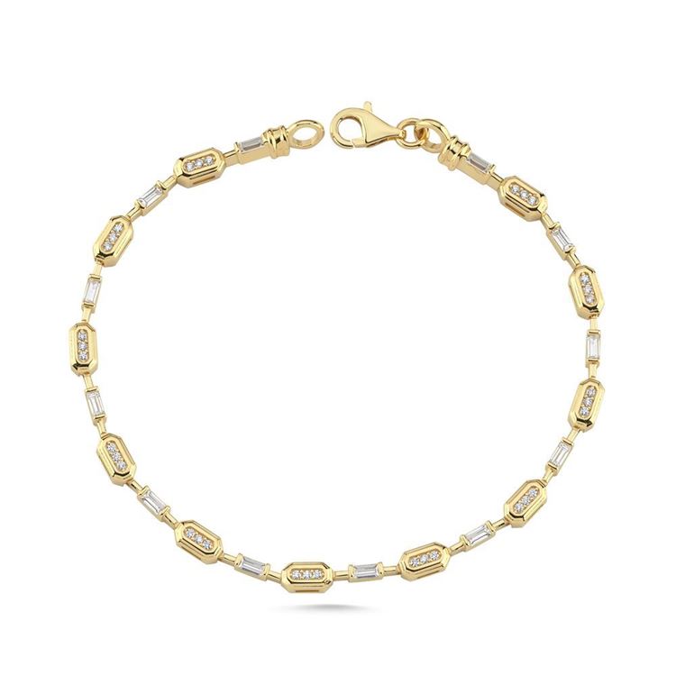 Altıgen Kare Taşlı Bileklik