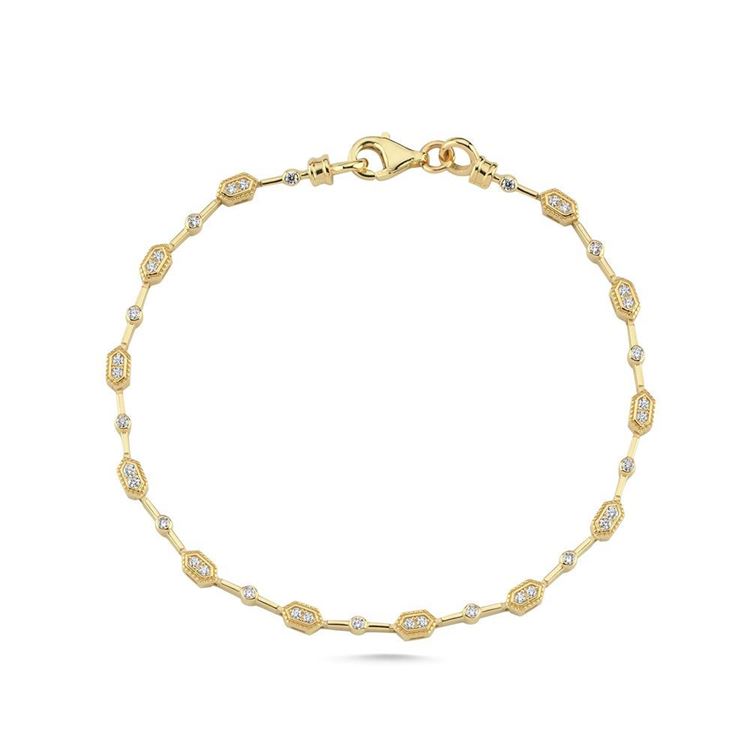 Altıgen Ve Nokta Tasarım Taşlı Bileklik