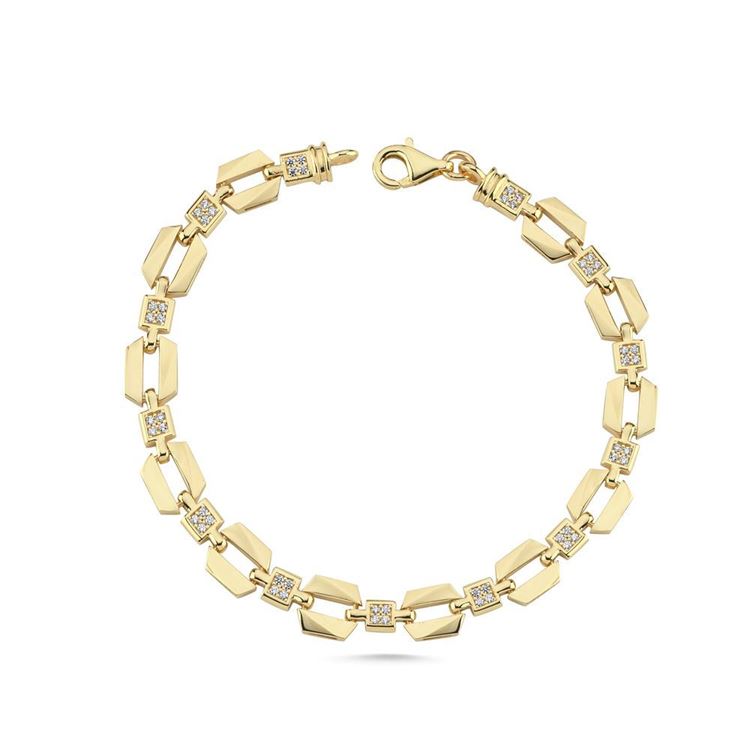 Geometrik Altıgen Tasarım Taşlı Bileklik