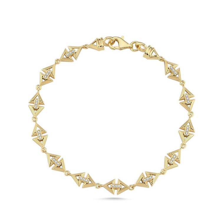 Üçgen Geçmeli Taşlı Bileklik