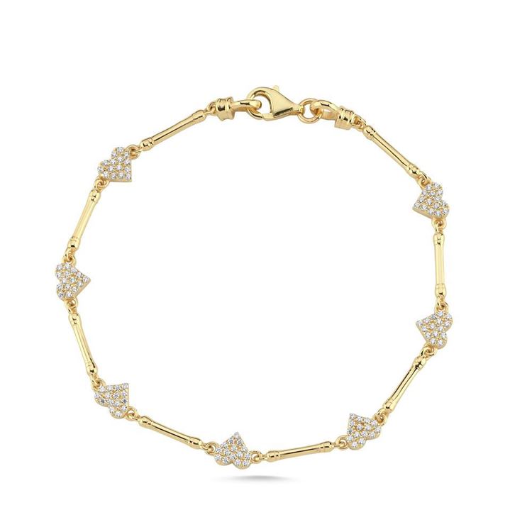 Kalp Taşlı Tasarım Bileklik