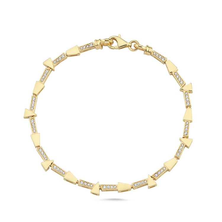 Üçgen Yamuk Tasarım Taşlı Bileklik