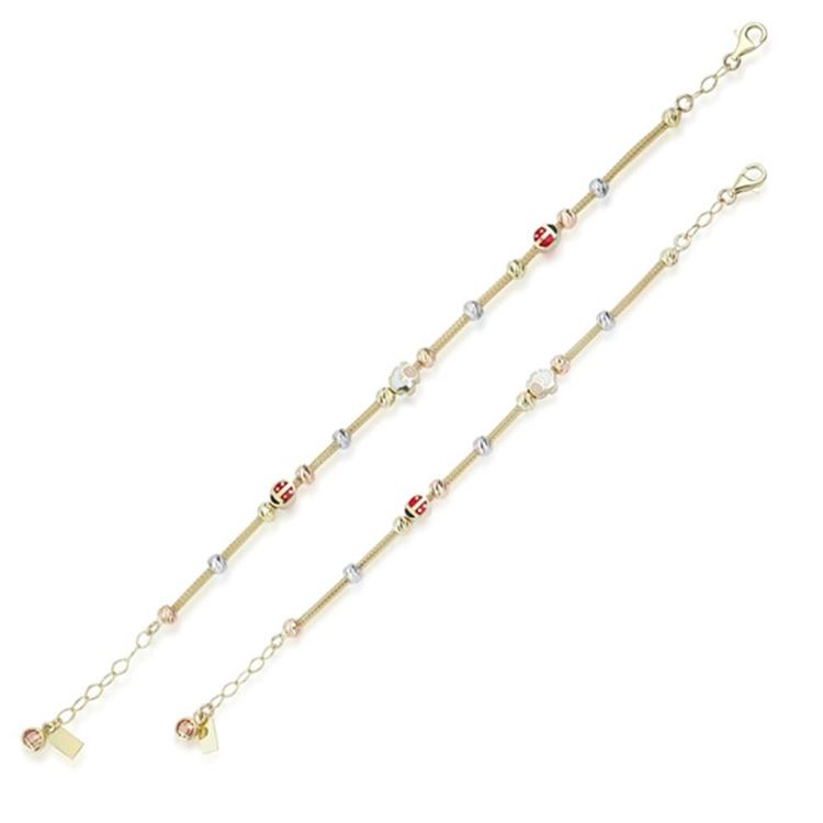 Anne Çocuk Mineli İkili Set Altın Bileklik