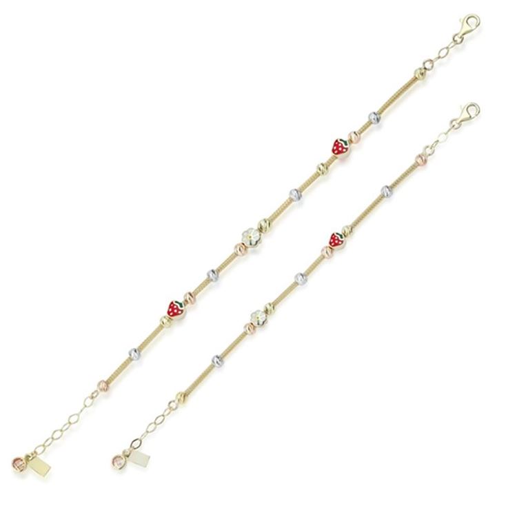 Anne Çocuk Mineli İkili Set Altın Bileklik