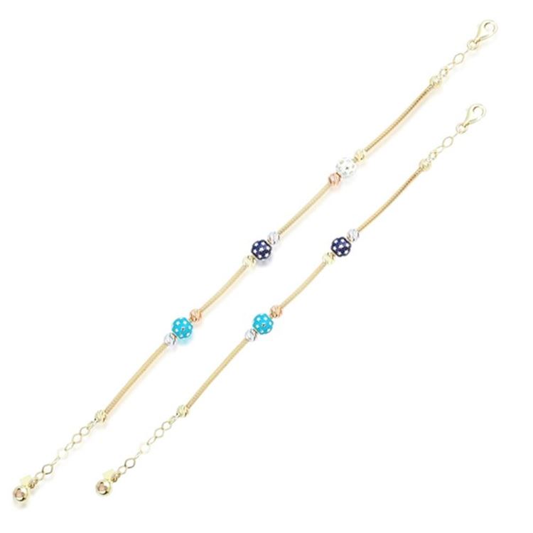 Anne Çocuk Mineli İkili Set Altın Bileklik