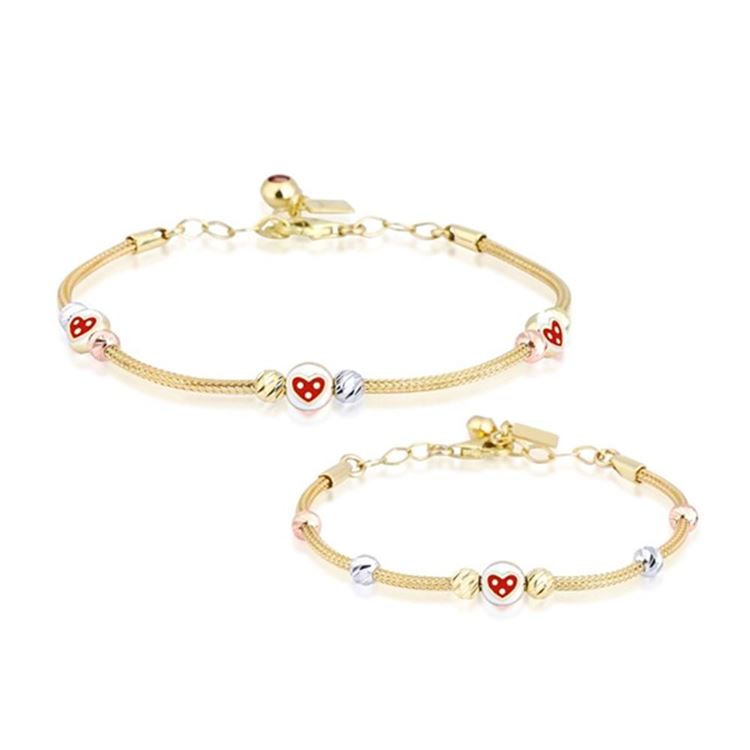 Anne Çocuk Çilek İkili Set Altın Bileklik