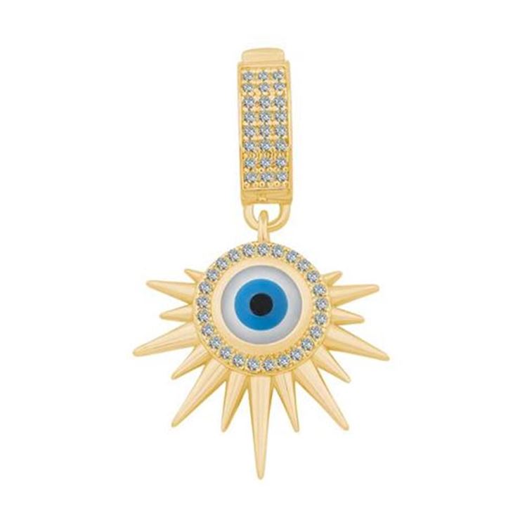 Nazar Boncuklu Taşlı Charm
