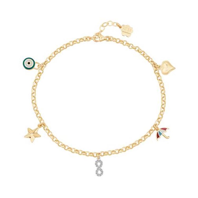 Yıldız Nazar Boncuğu Şans Altın Halhal