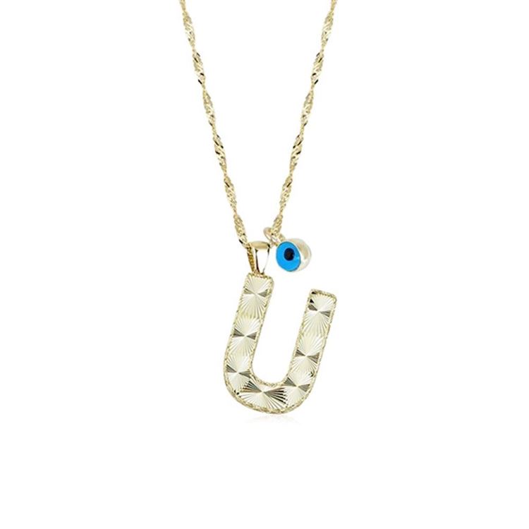 Altın U Harf Kolye