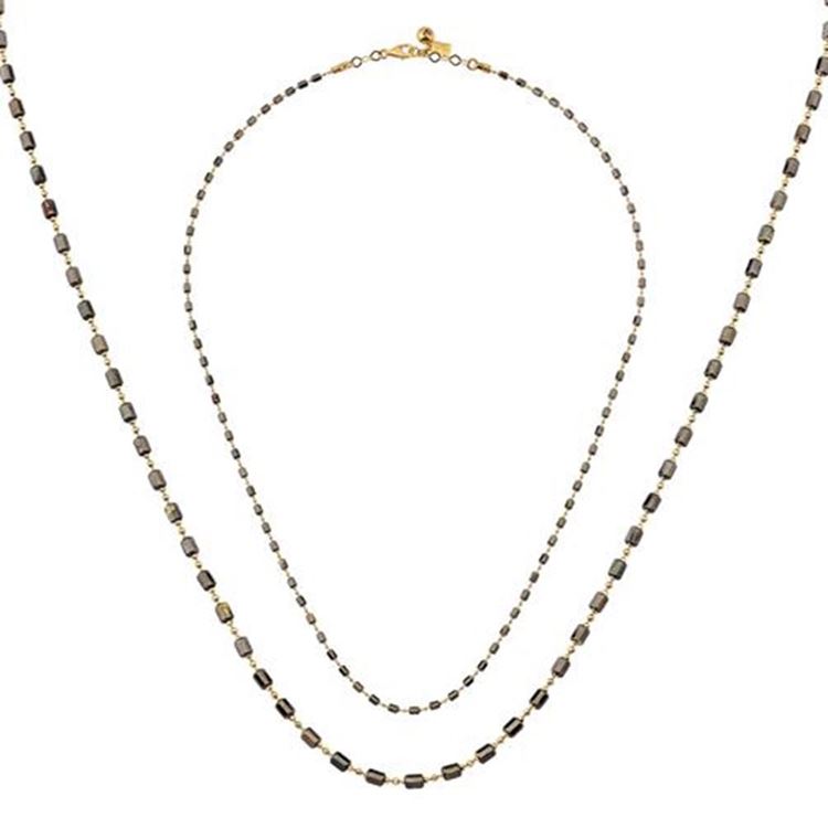 Siyah Silindir Altın Kolye