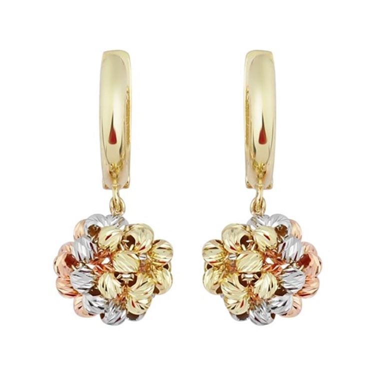 Altın Örme Top Küpe