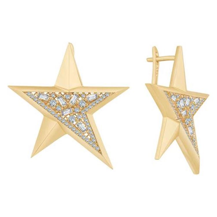 Yıldız Taşlı Altın Küpe