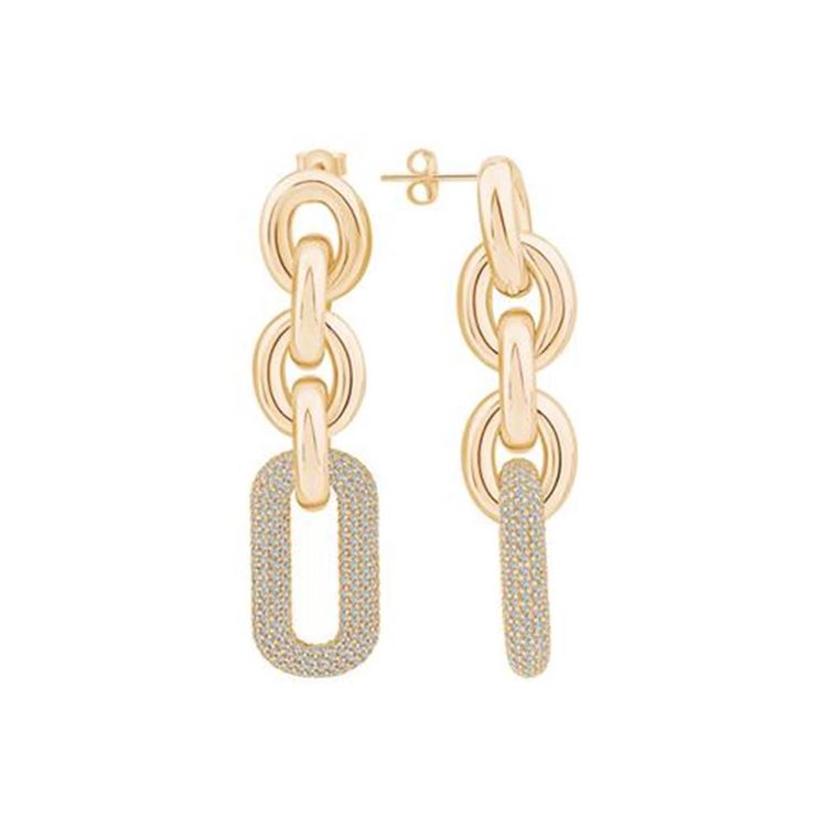 Taşlı Zincir Küpe