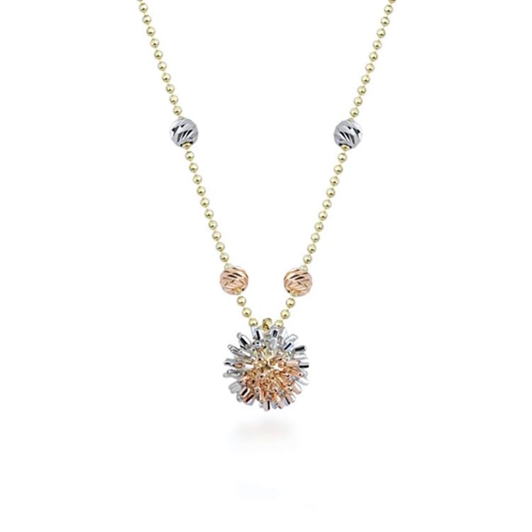 3 Renk Altın Top Kolye