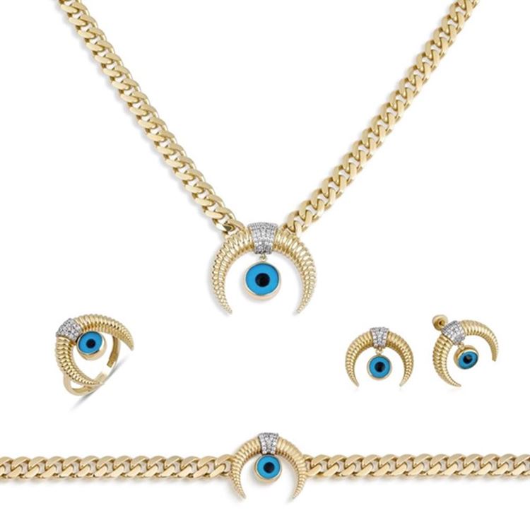 İtalyan Tasarım Yeşil Taşlı Altın Bileklik