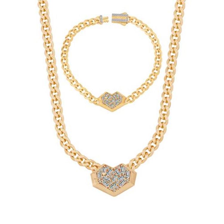 Baget Taşlı Kalp Gurmet Set