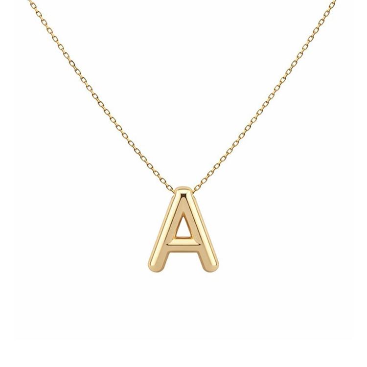 Balon Model Altın Harf Kolye – Orta Boy Şık Tasarım (1,5 × 1,1 cm – 0,3 mm)
