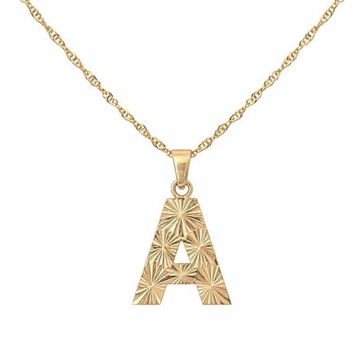 Kalemli Model Altın Harf Kolye Ucu – Modern ve Zarif Tasarım (1,5 × 1,2 cm – 0,2 mm)