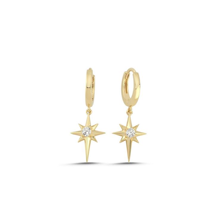 Kutup Yıldız Sallantı Küpe (3,00*1,20 Cm 0,20 Mm)