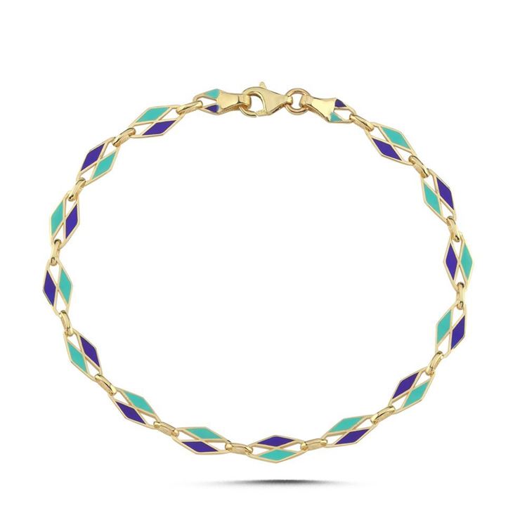 Kare Tasarım Mineli Bileklik