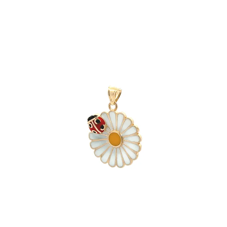 Papatya Uğur Böceği Kolye Ucu(1,7*2,3 Cm)