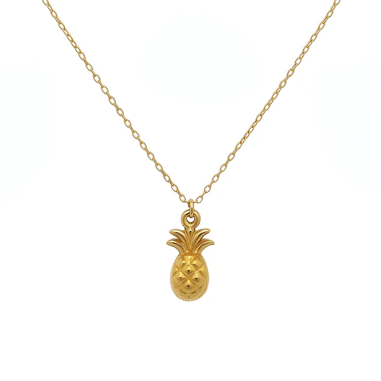 Ananas Meyve Tasarım Minimal Kolye