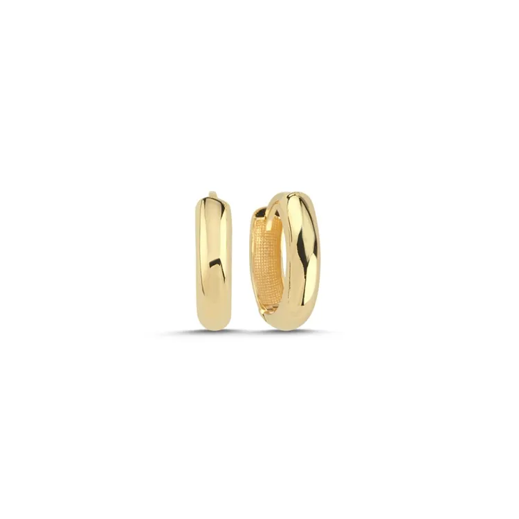 Orta Boy Sade Oval Halka Küpe (1,6x1,6 cm 3 mm)
