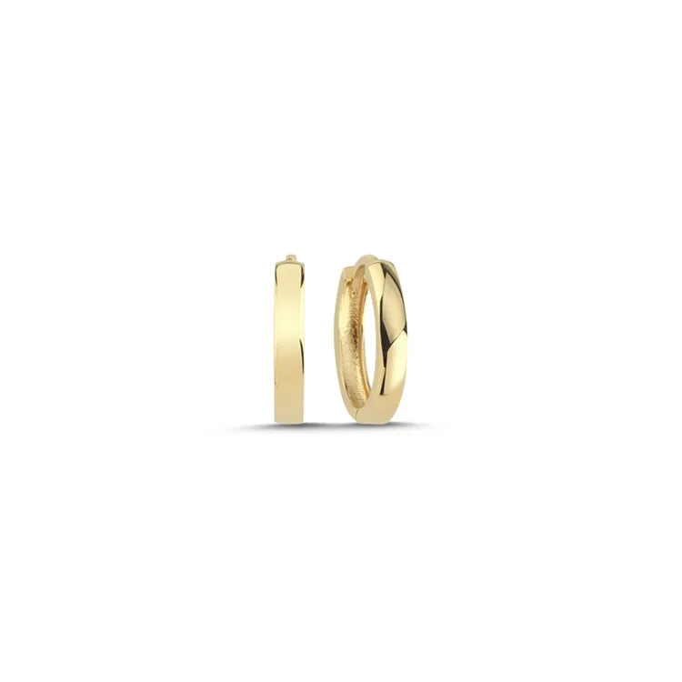 Orta Boy Sade Oval Halka Küpe (1,5x1,5 cm 2 mm)