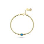 Simli Mavi Taşlı Balıksırtı Bileklik