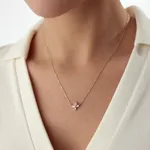 Pembe Baget Taşlı Kolye