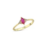 Oval Taşlı Pembe Yüzük